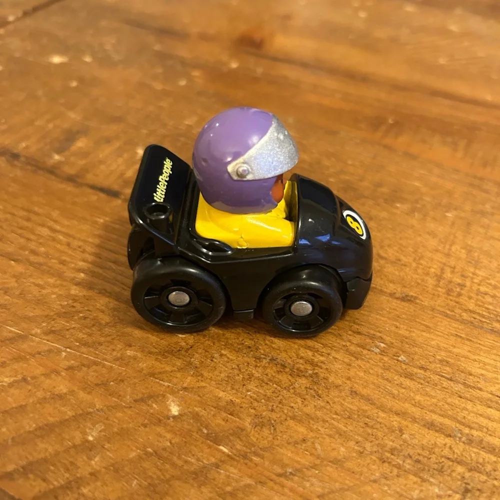 Fisher Price Little People #8 race car wheelie as  is